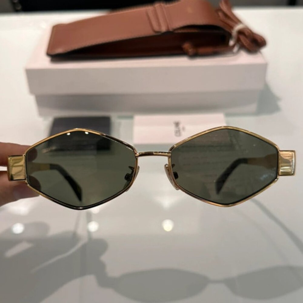 Celine Metal Triomphe Geometric Sunglasses